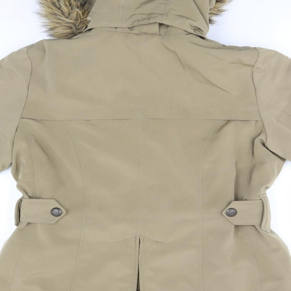 Big Chill Womens Beige   Rain Coat Coat Size M