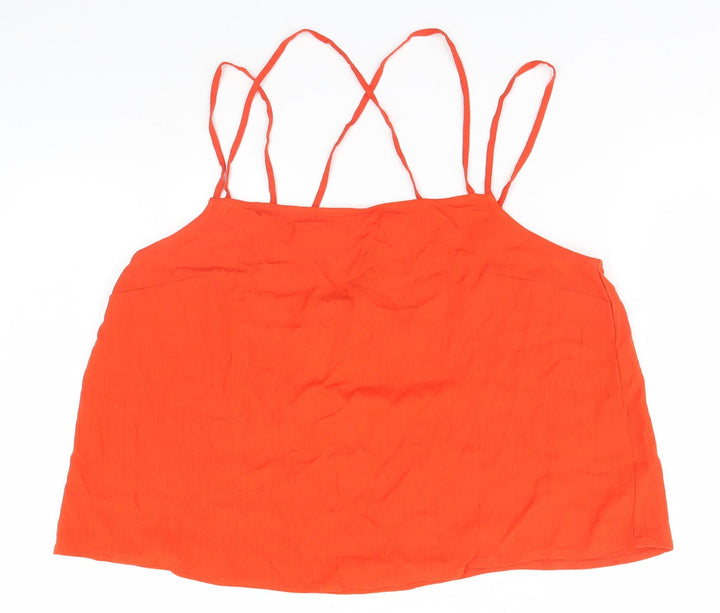 Divided Womens Orange Basic Tank Size 10