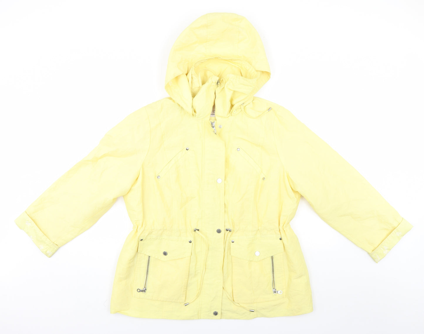 Per Una Womens Yellow   Rain Coat Coat Size 18