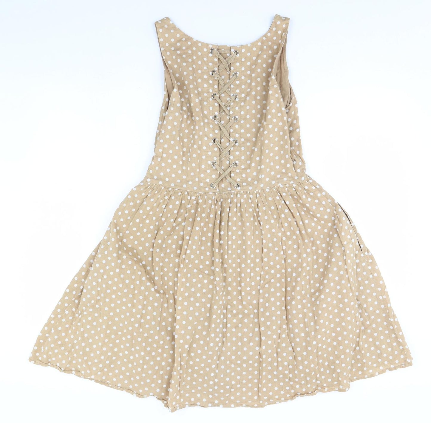 Topshop Womens Green Polka Dot  A-Line  Size 12