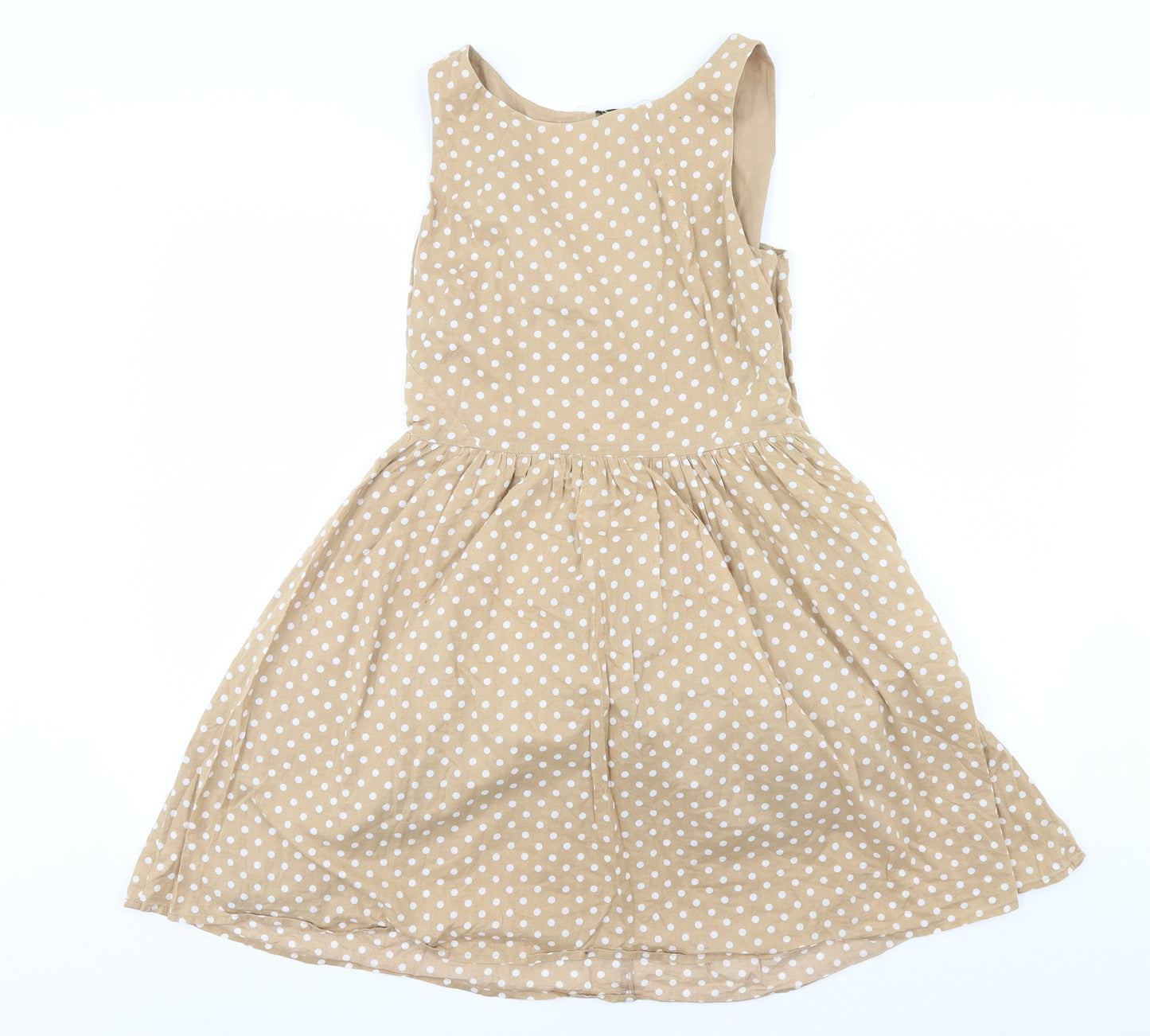 Topshop Womens Green Polka Dot  A-Line  Size 12