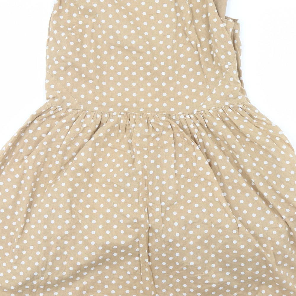 Topshop Womens Green Polka Dot  A-Line  Size 12