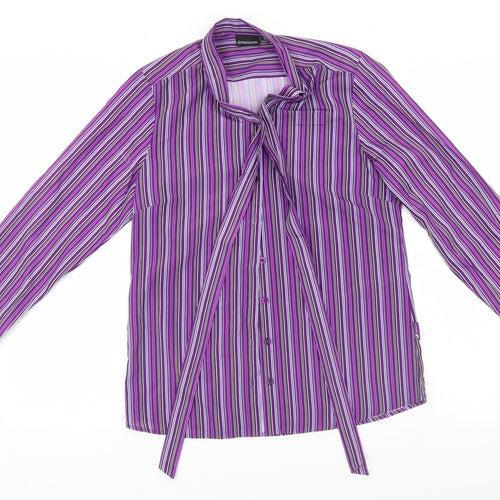 Dimensions Womens Multicoloured Striped  Basic Button-Up Size 10