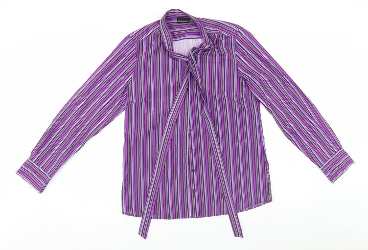 Dimensions Womens Multicoloured Striped  Basic Button-Up Size 10