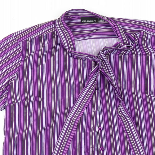 Dimensions Womens Multicoloured Striped  Basic Button-Up Size 10