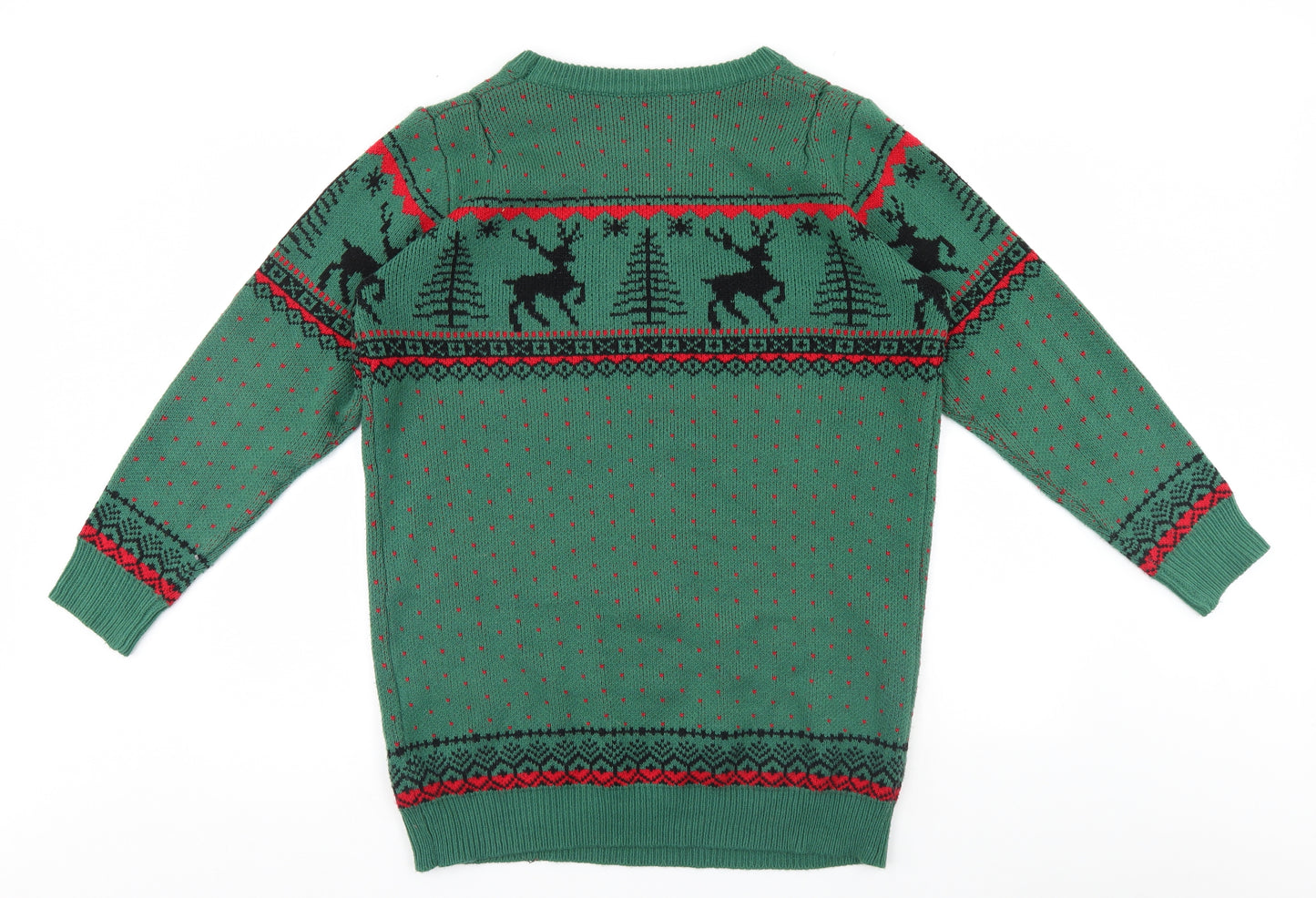 SheIn Mens Green Fair Isle  Pullover Jumper Size L  - Christmas jumper