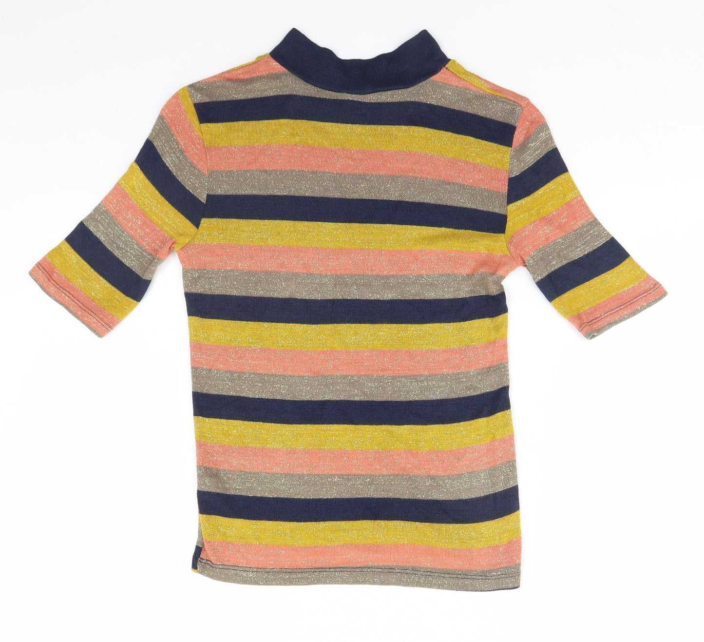 Zara Womens Multicoloured Striped  Basic T-Shirt Size 10