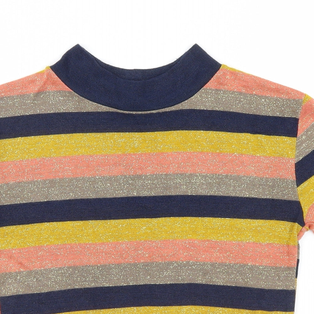 Zara Womens Multicoloured Striped  Basic T-Shirt Size 10