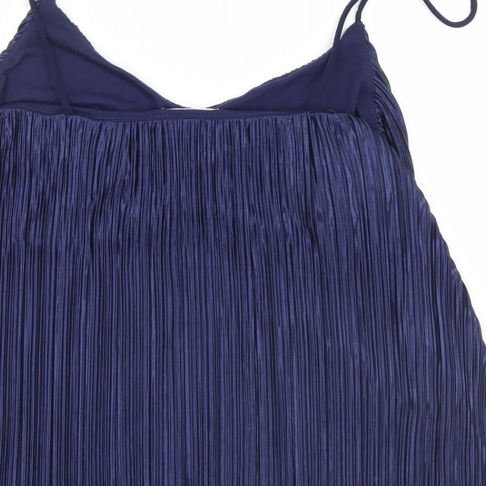 H&M Womens Blue Striped  Basic Tank Size 6
