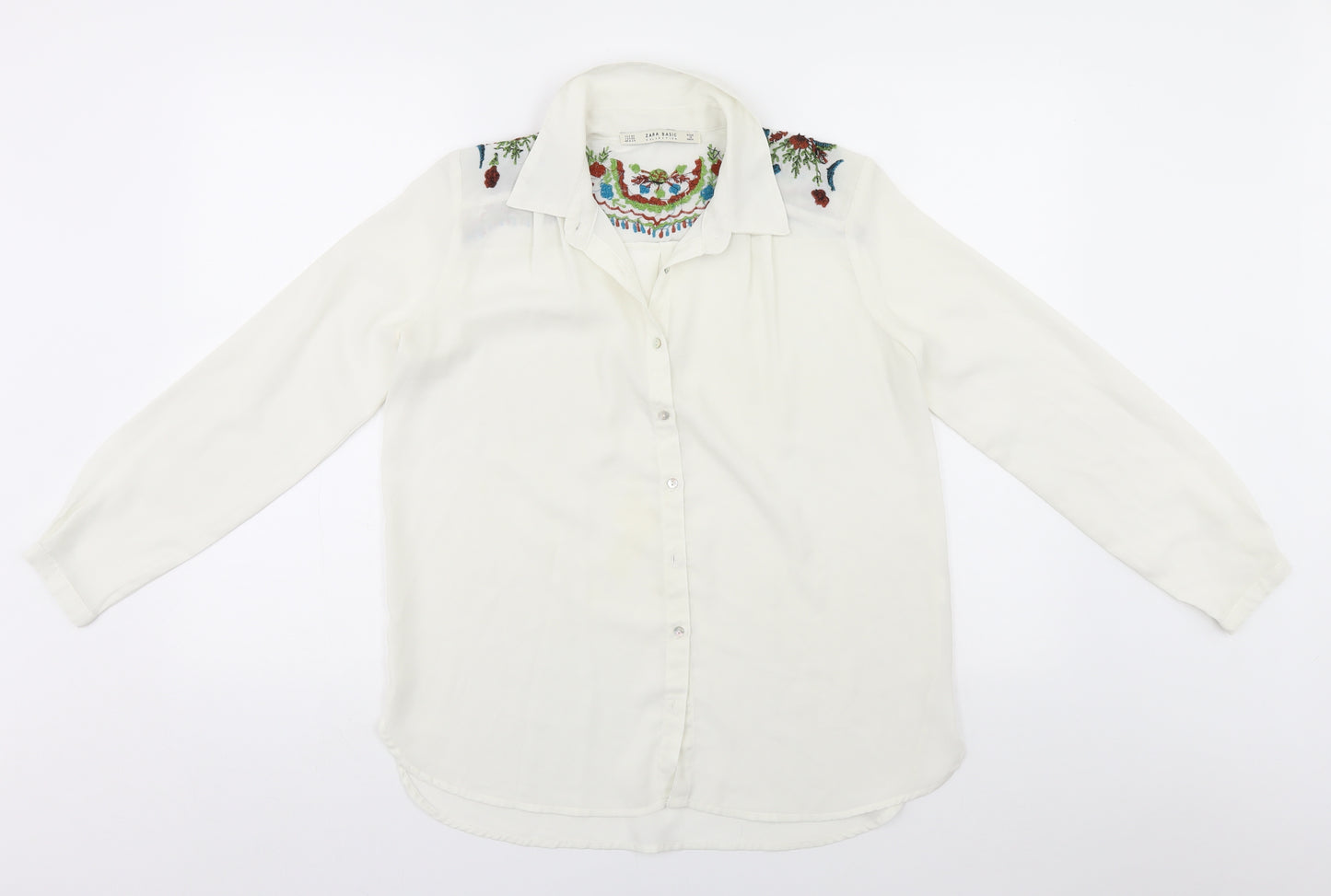 Zara Womens White   Basic Button-Up Size 4