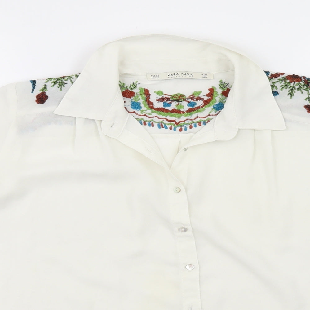 Zara Womens White   Basic Button-Up Size 4