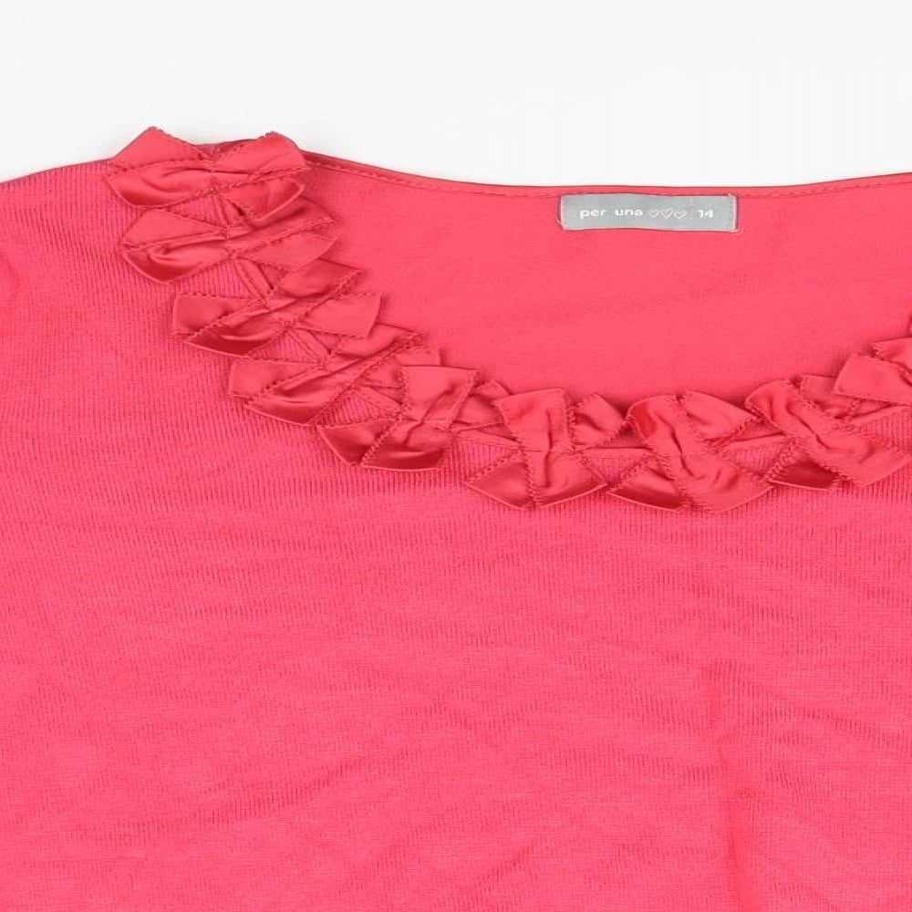 Per Una Womens Pink   Full Zip Jumper Size 14