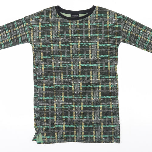 Topshop Womens Brown Plaid  Pullover Jumper Size 6