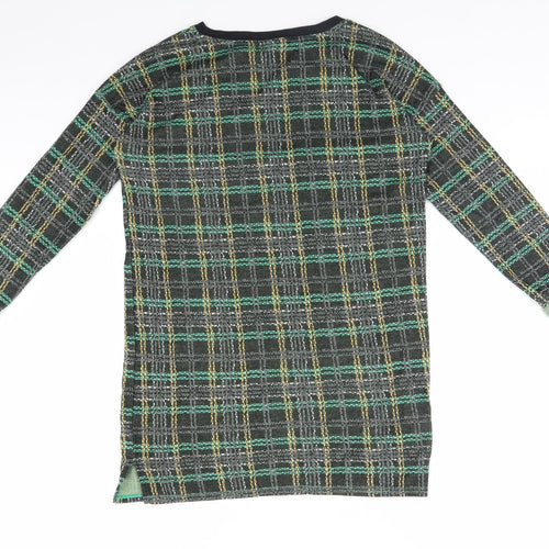 Topshop Womens Brown Plaid  Pullover Jumper Size 6