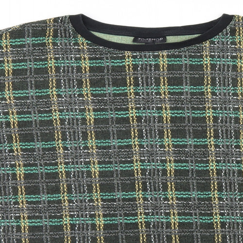Topshop Womens Brown Plaid  Pullover Jumper Size 6