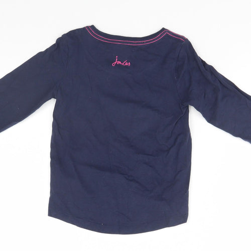 Joules Girls Blue   Basic T-Shirt Size 6 Years  - Flamingo