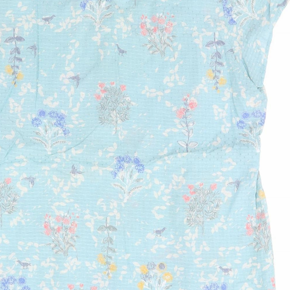 White Stuff Womens Blue Floral  Basic T-Shirt Size 16