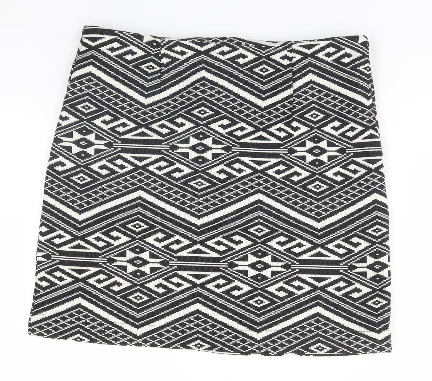 Papaya Womens White Geometric  Straight & Pencil Skirt Size 10