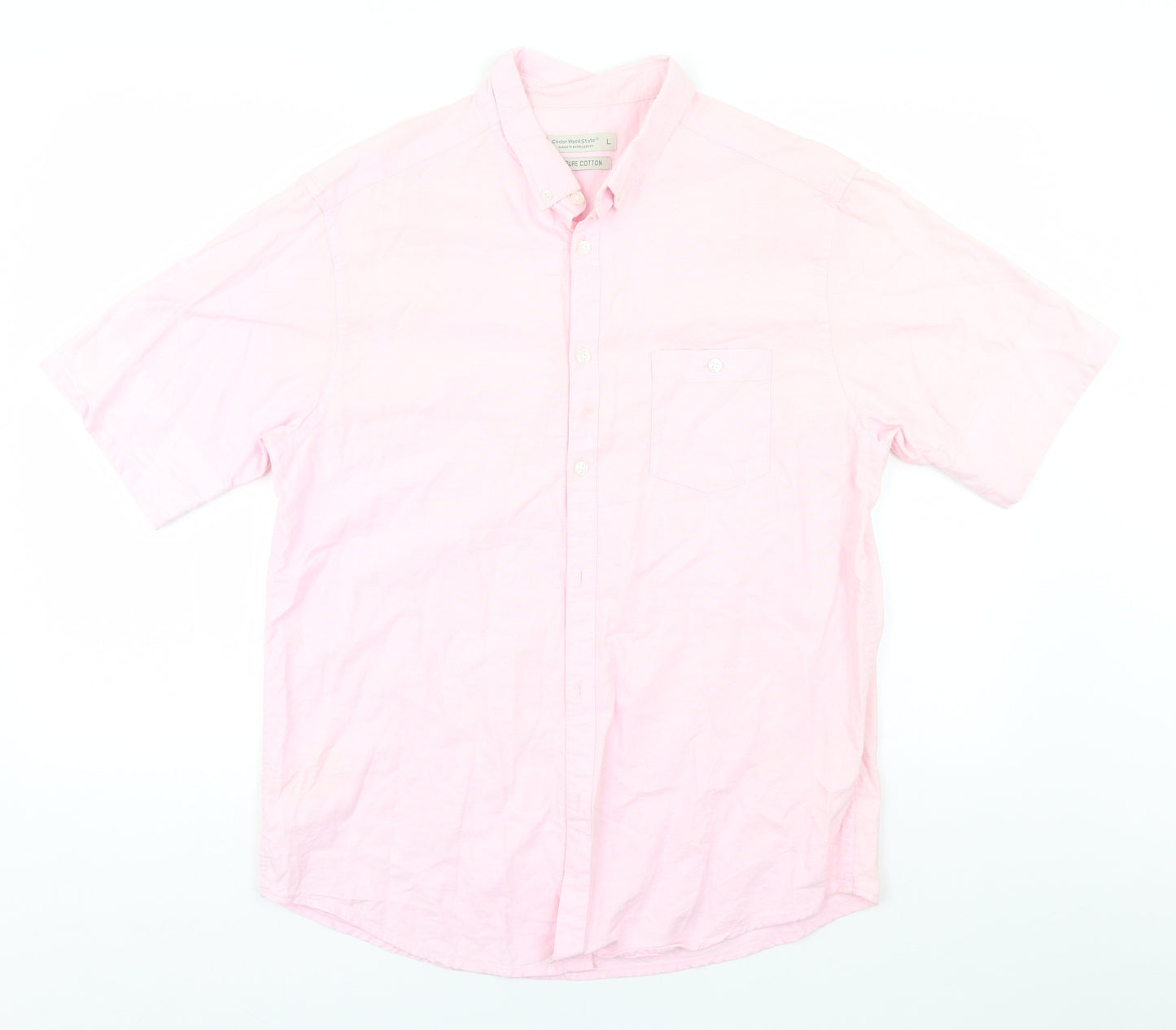 Cedar Wood State Womens Pink   Basic Button-Up Size L