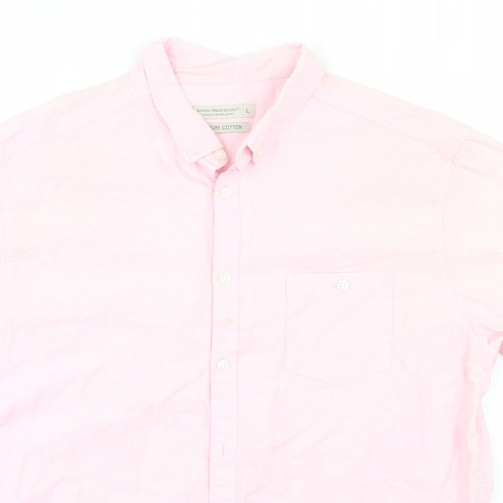 Cedar Wood State Womens Pink   Basic Button-Up Size L
