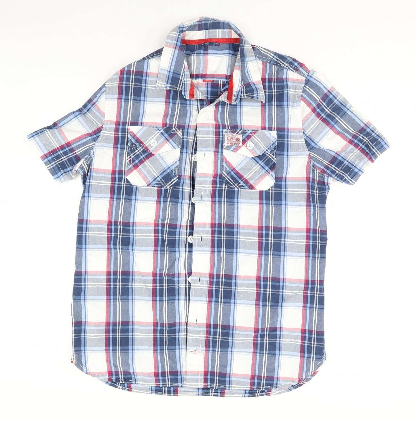 Superdry Mens Blue Plaid   Button-Up Size XL