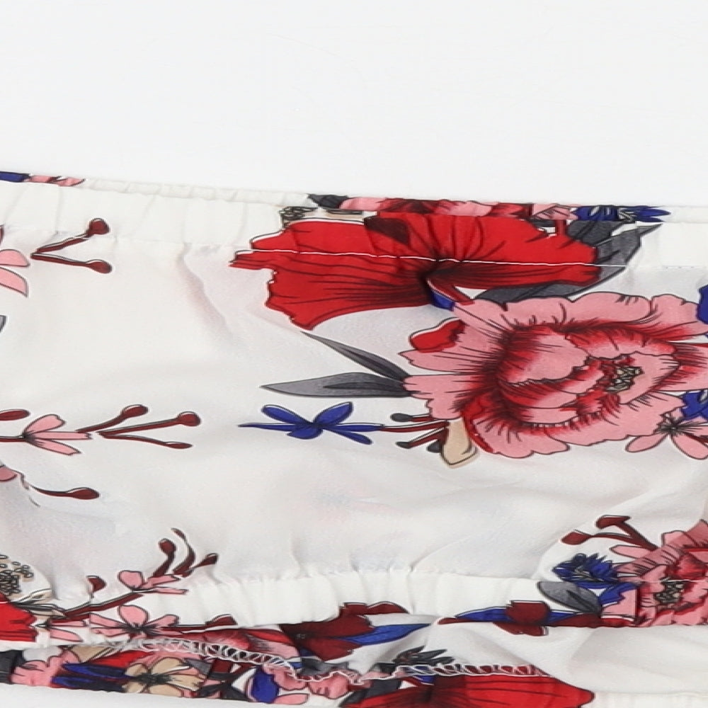 SheIn Womens White Floral  Basic Blouse Size 10