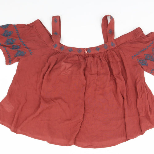 Preworn Womens Brown   Basic Blouse Size L