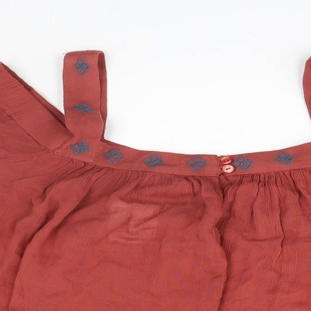 Preworn Womens Brown   Basic Blouse Size L