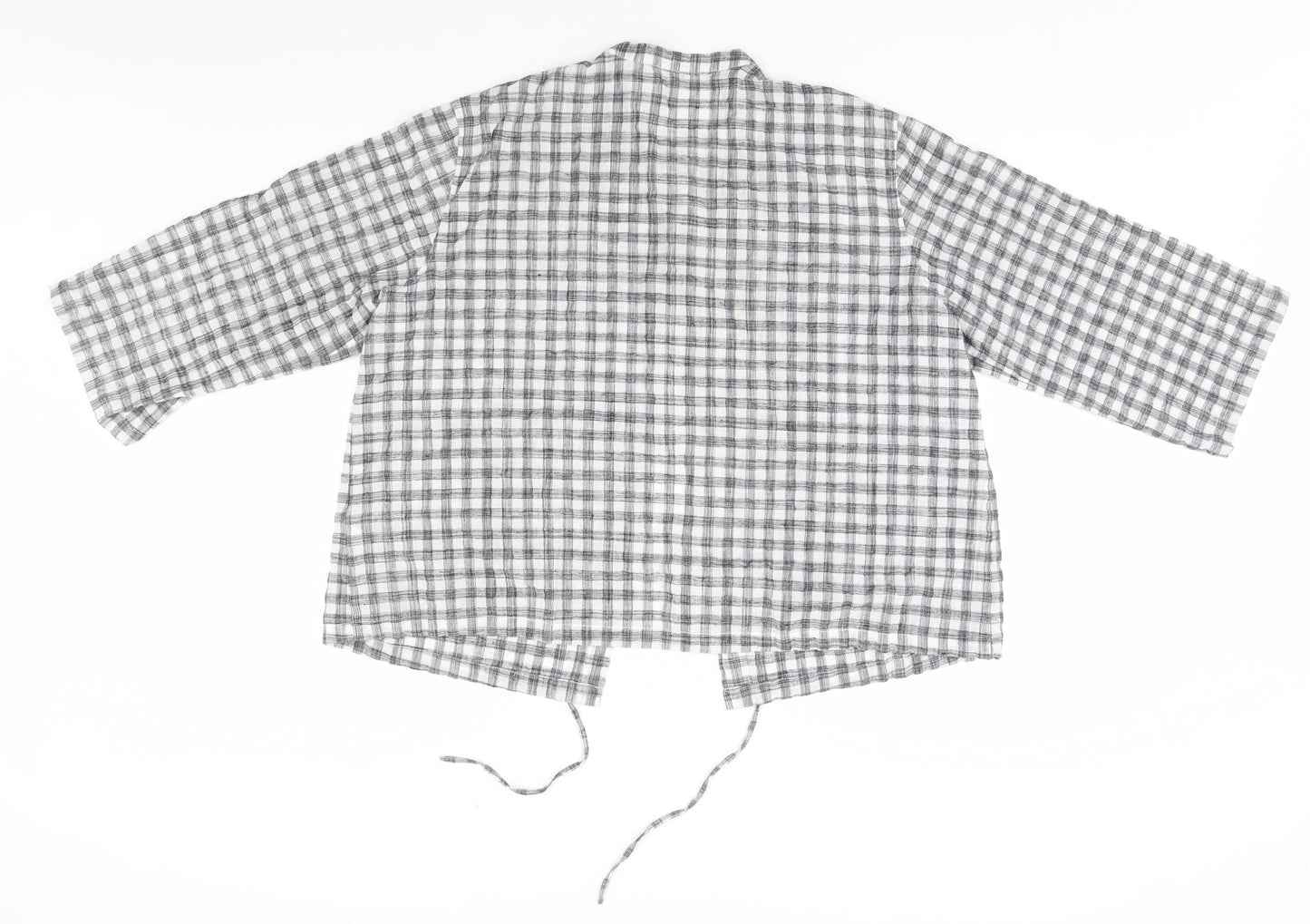 Jigsaw Womens Grey Check  Basic Button-Up Size 16