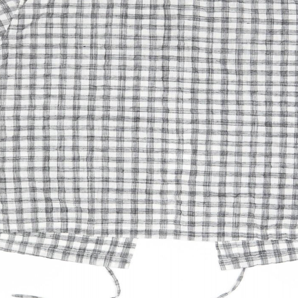 Jigsaw Womens Grey Check  Basic Button-Up Size 16