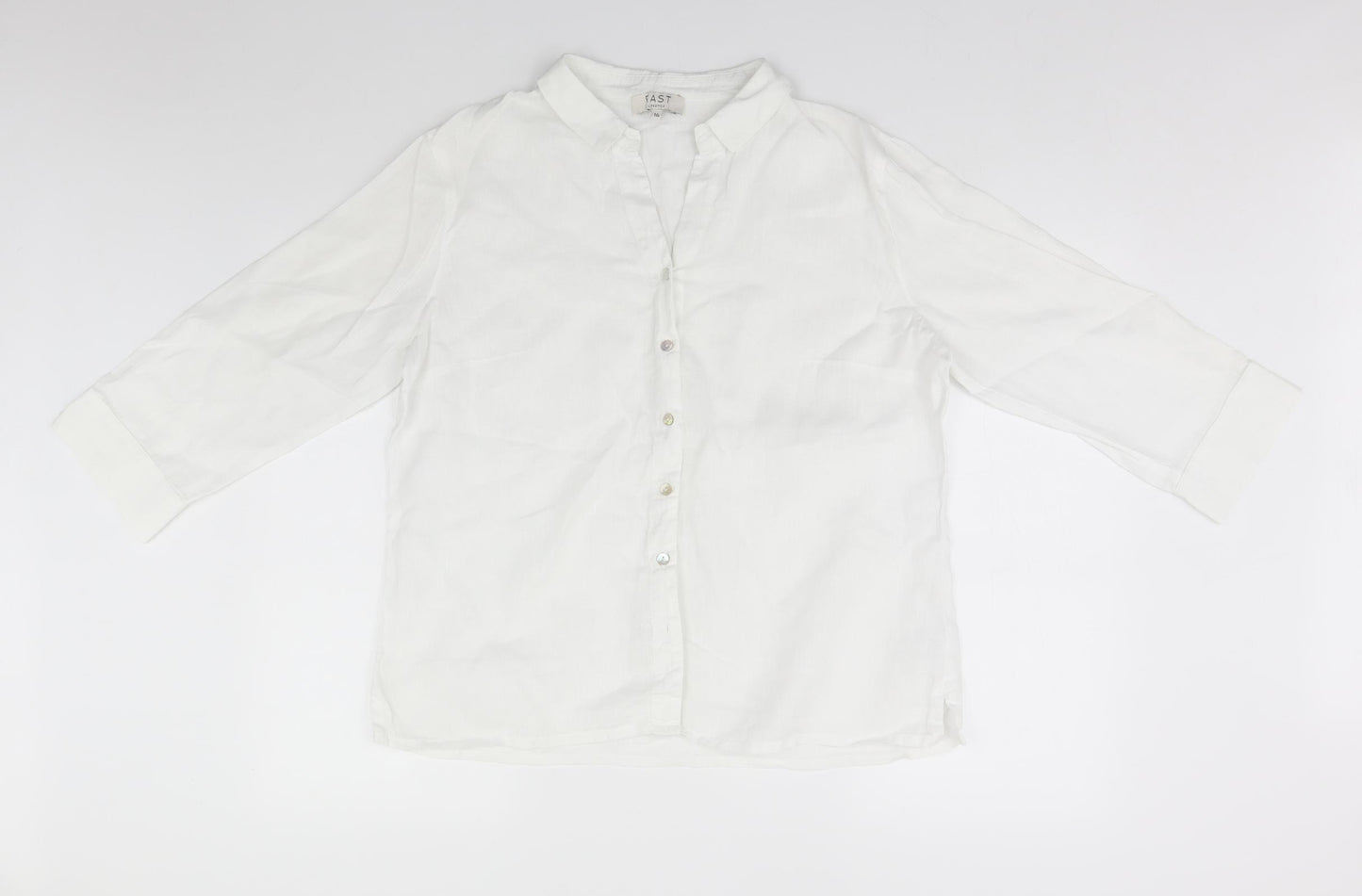 Fast Womens White   Basic Button-Up Size 16