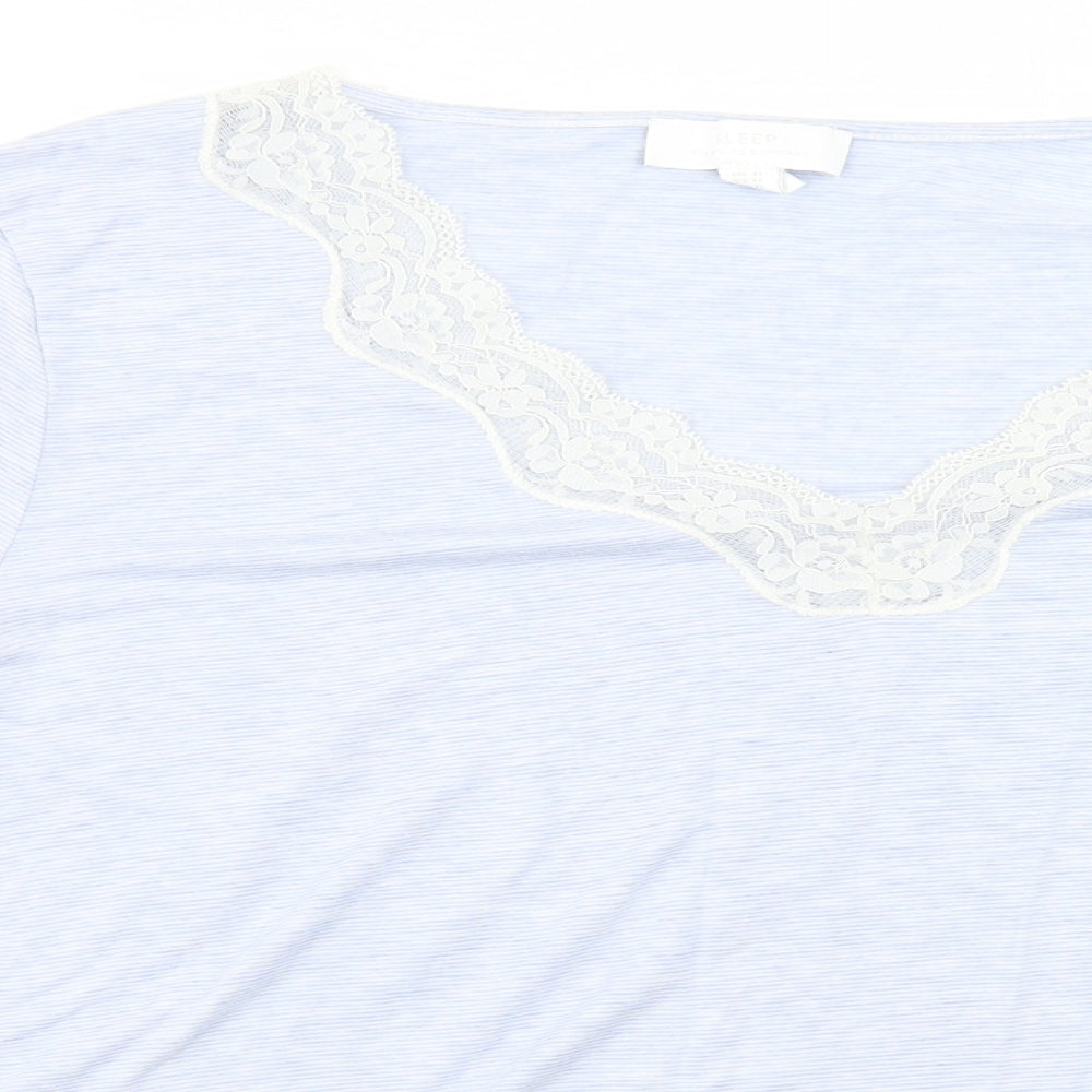 The White Company Womens Blue Solid  Top Pyjama Top Size XL