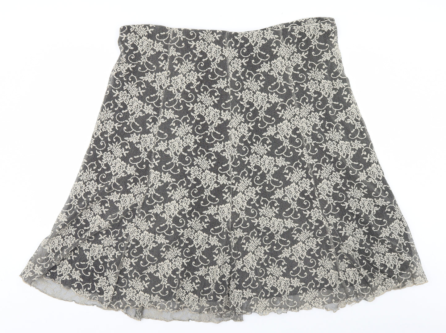 BM Womens Gold Floral  A-Line Skirt Size 24