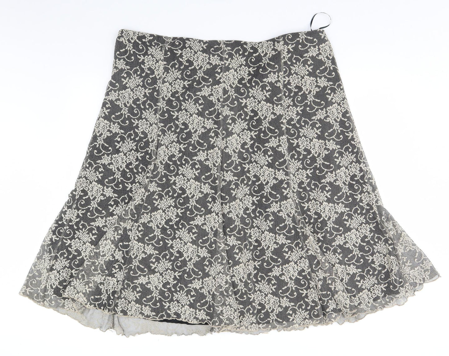 BM Womens Gold Floral  A-Line Skirt Size 24