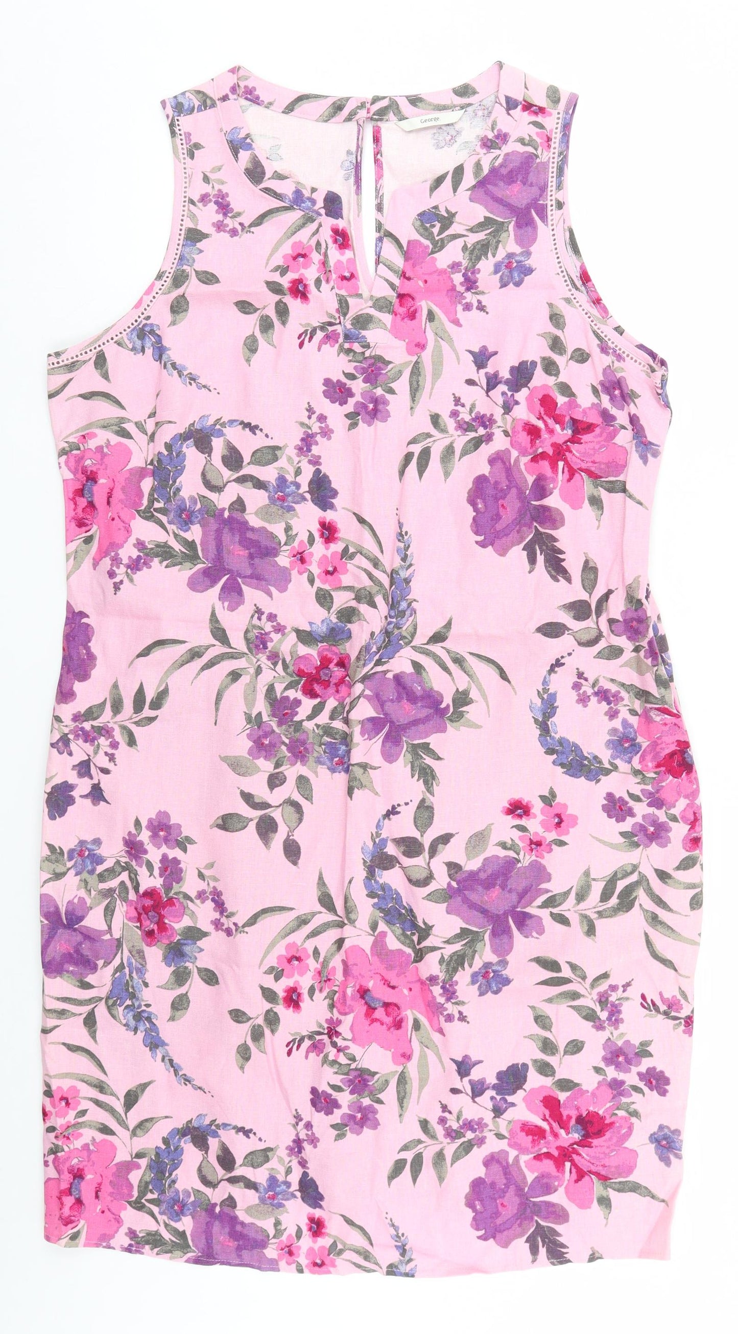 George Womens Pink Floral  A-Line  Size 18
