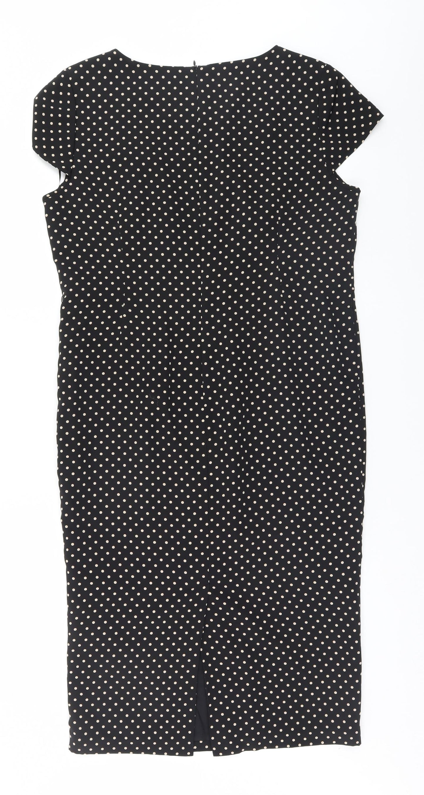 Minuet Womens Black Polka Dot  Pencil Dress  Size 16