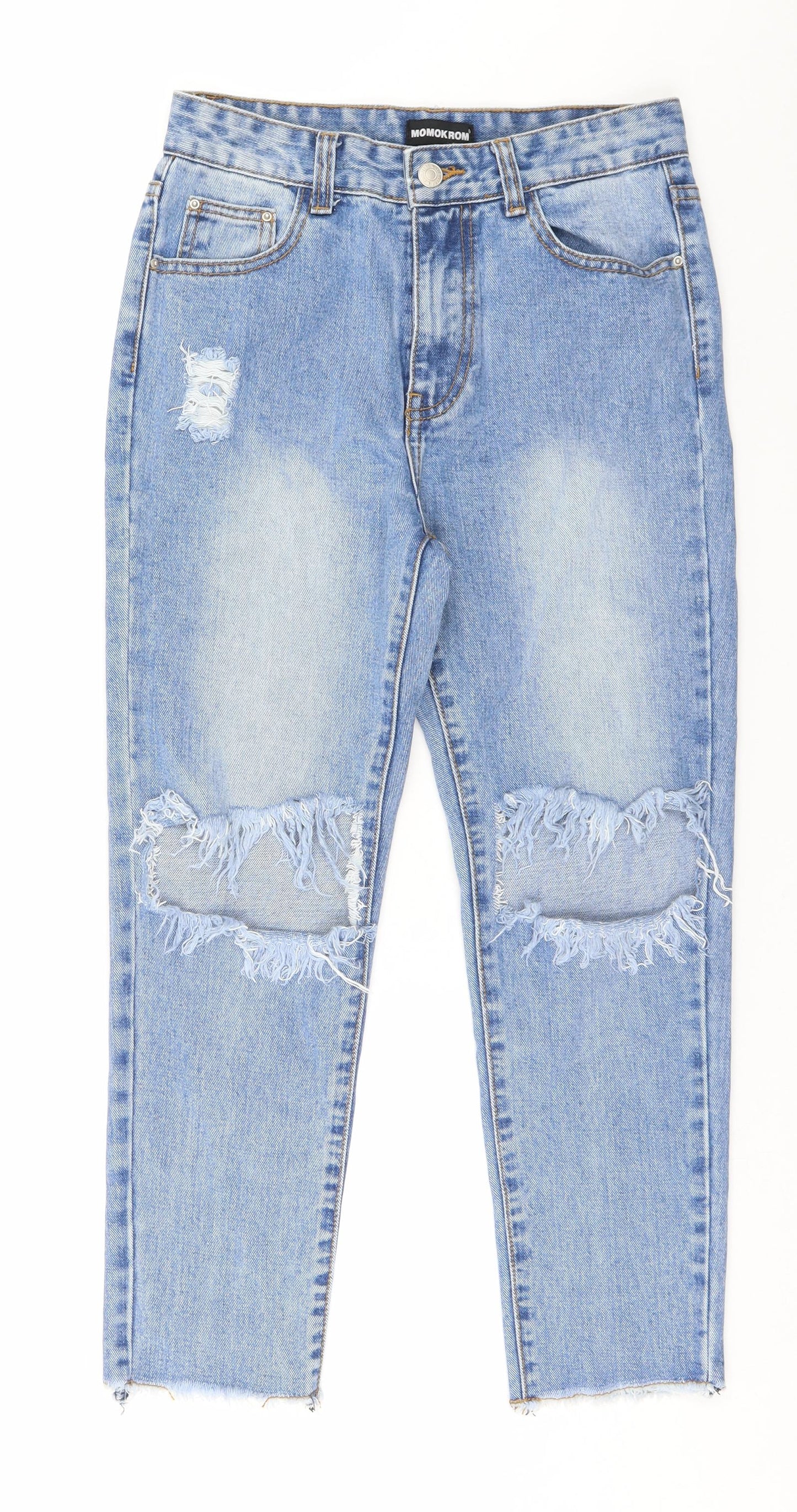 MOMOKROM Womens Blue   Straight Jeans Size 8 L24 in