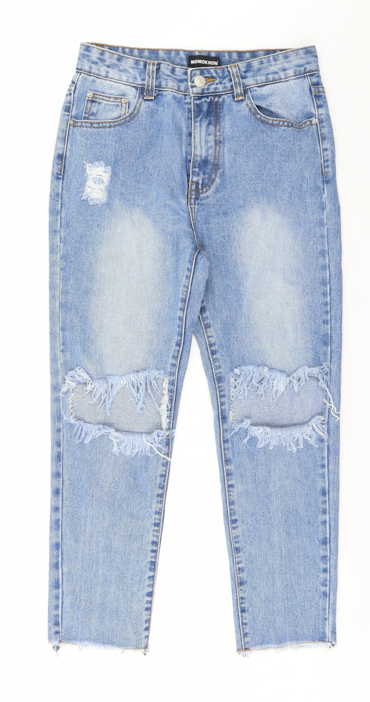 MOMOKROM Womens Blue   Straight Jeans Size 8 L24 in