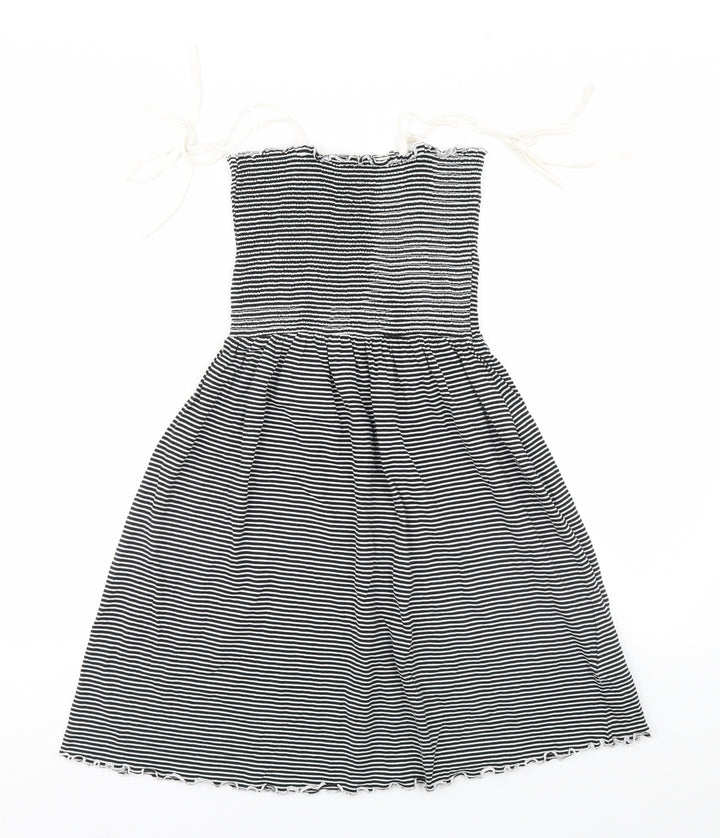 New Look Womens Black Striped A-Line Size 10