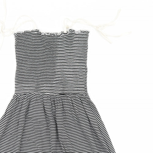 New Look Womens Black Striped  A-Line  Size 10