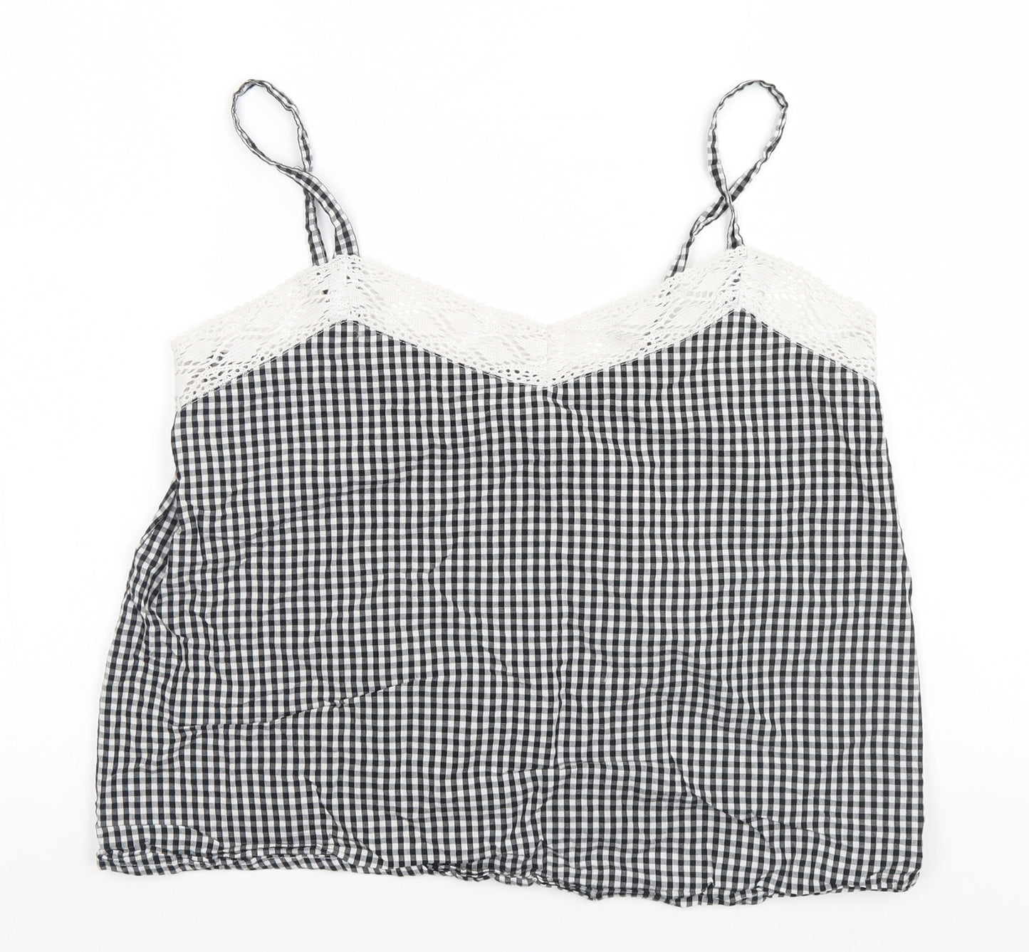 F&F Womens White Check  Basic Tank Size 8