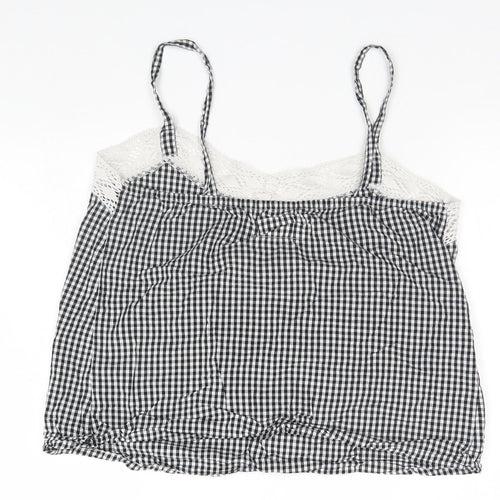 F&F Womens White Check  Basic Tank Size 8
