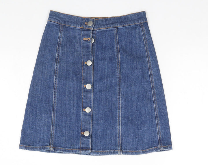 H&M Womens Blue Straight & Pencil Skirt Size 4