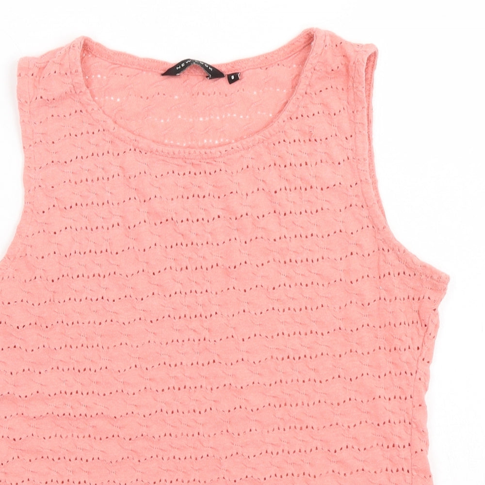 New Look Womens Pink   Basic Tank Size 8