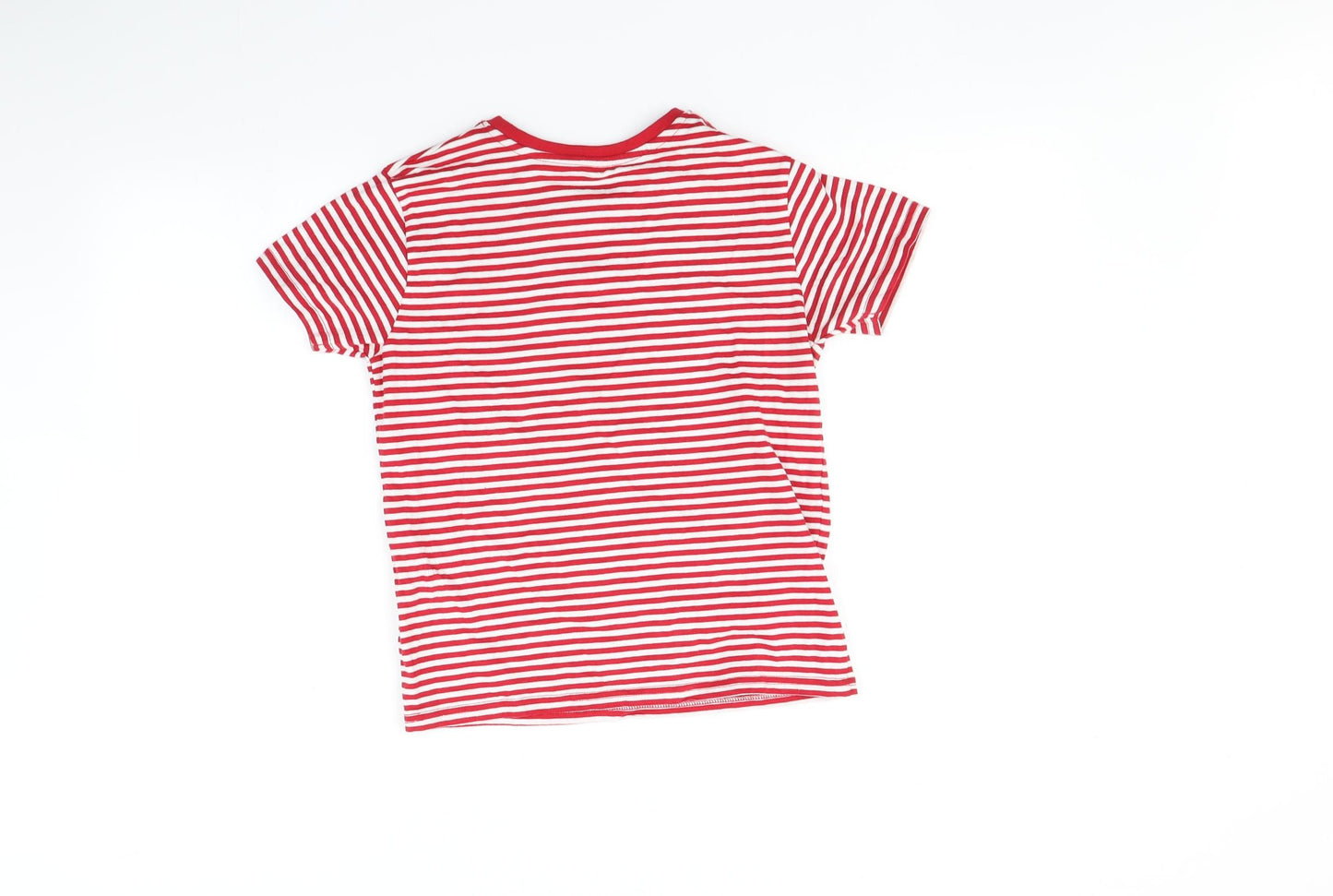 Primark Boys Red Striped  Basic T-Shirt Size 8-9 Years