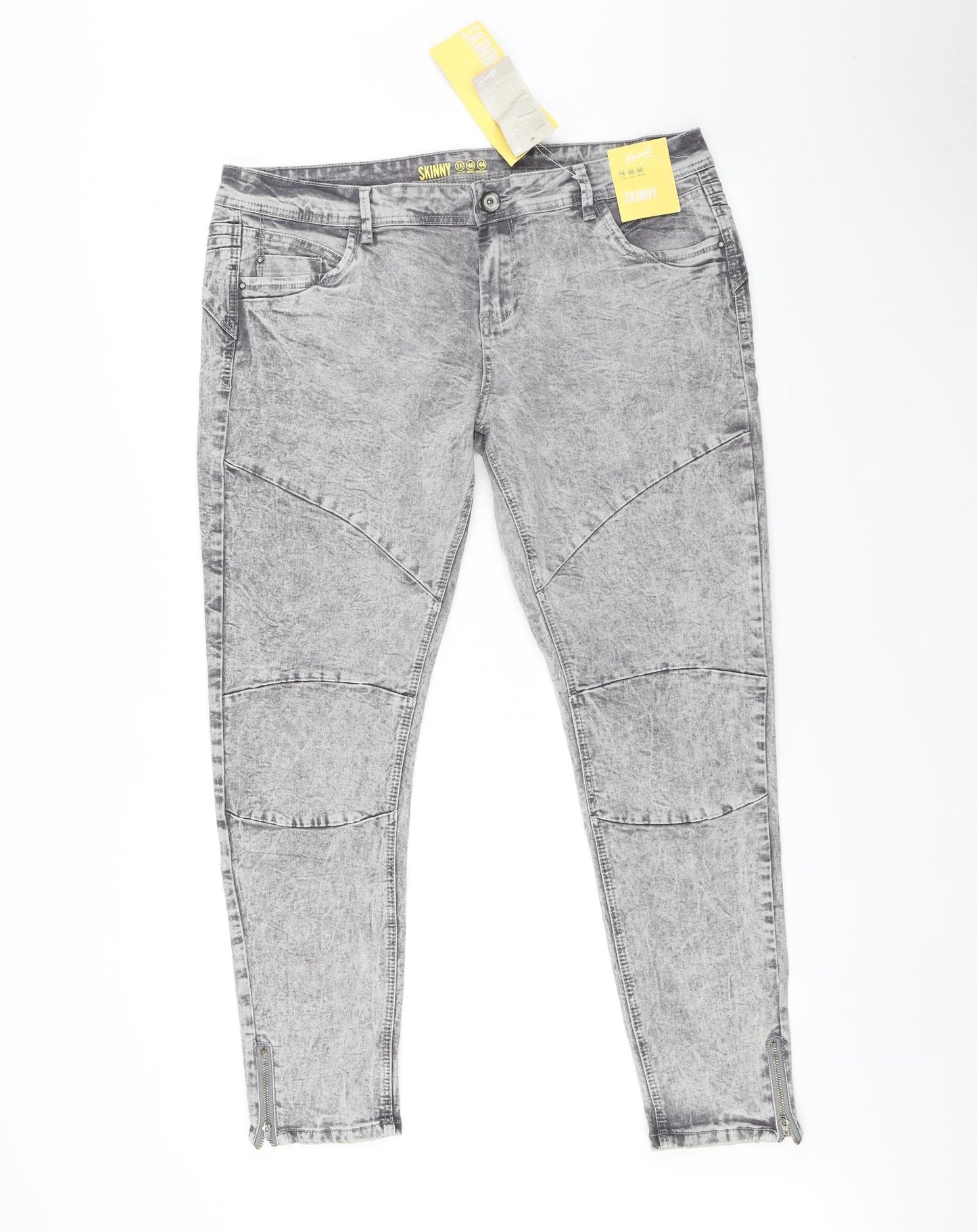 Denim &Co Womens Grey   Skinny Jeans Size 18 L28 in
