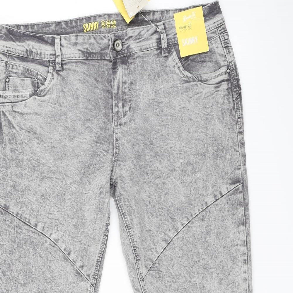 Denim &Co Womens Grey   Skinny Jeans Size 18 L28 in