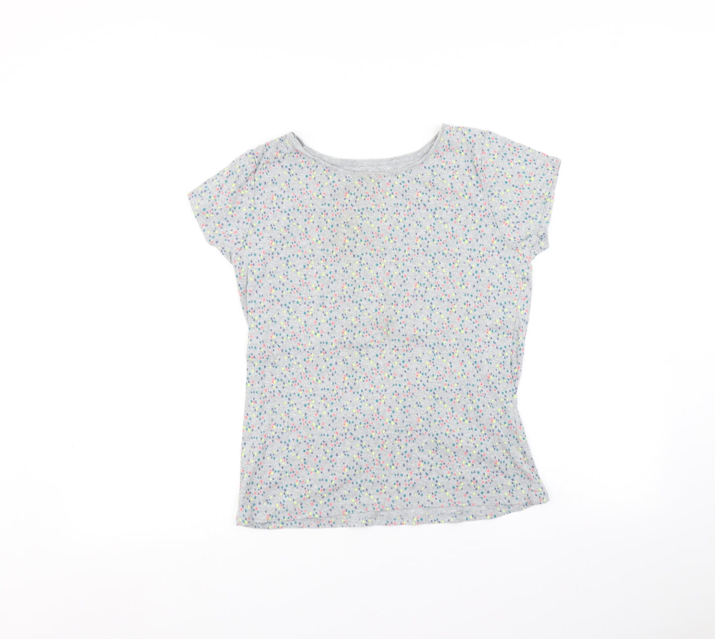 Papaya Womens Grey Polka Dot  Basic T-Shirt Size 14