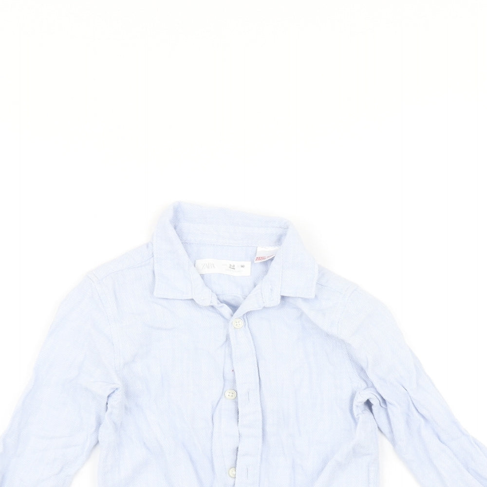 Zara Boys Blue   Basic Button-Up Size 2-3 Years