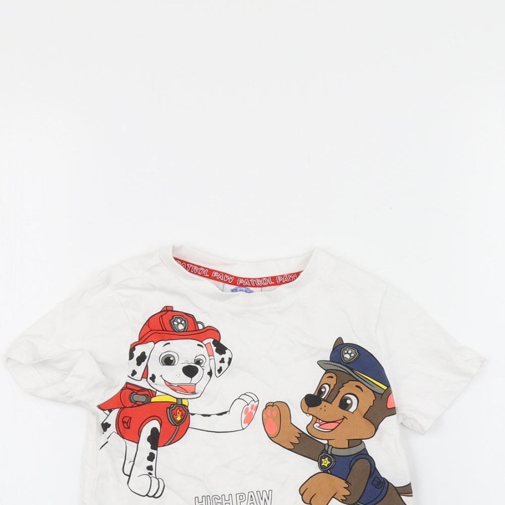 Paw patrol Boys White   Basic T-Shirt Size 2-3 Years